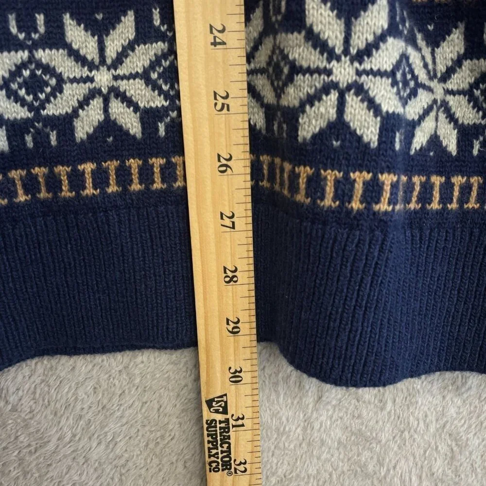 NEW Lands' End Men's XL Cotton Blend Snowflake Sweater Crewneck